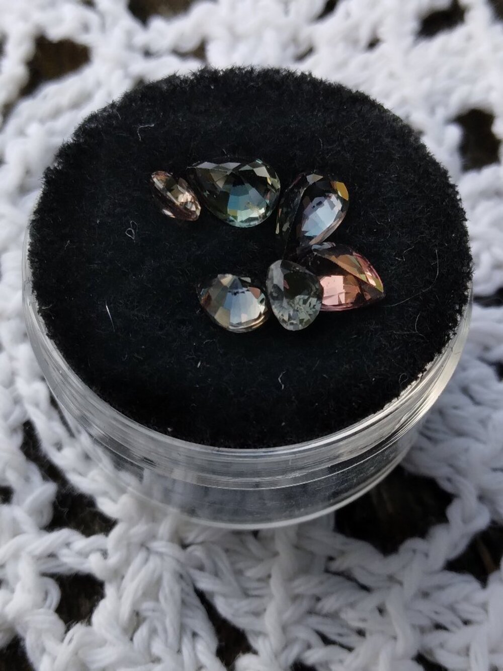 Loose Genuine Color Change Sapphires Fully Faceted Pear Shaped Gemstones